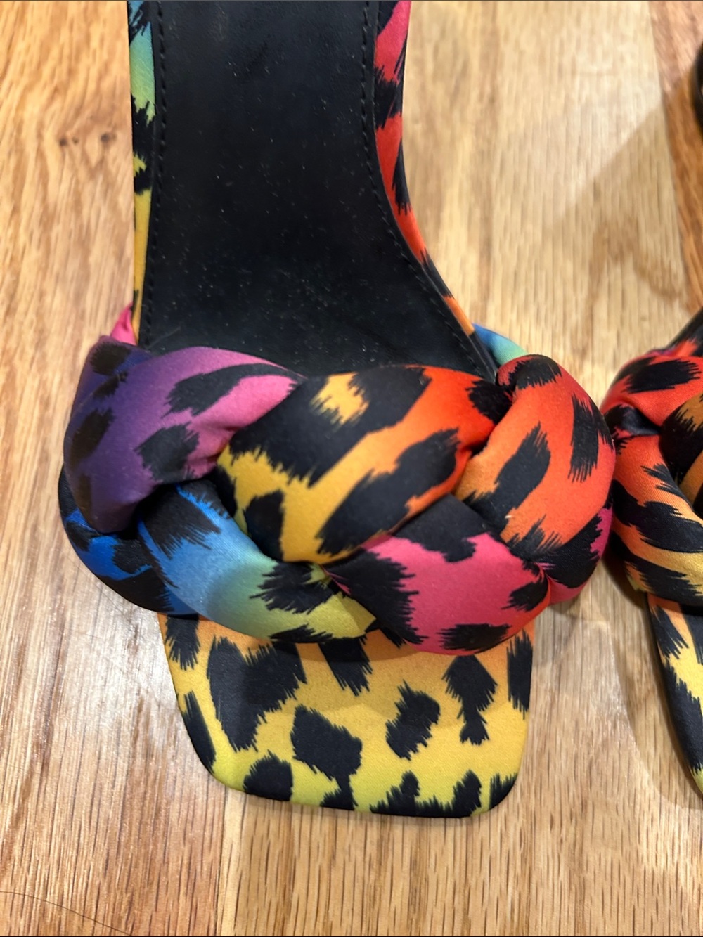 New York & Company Multicolor Leopard Knot Front Mules - Picture 2 of 5